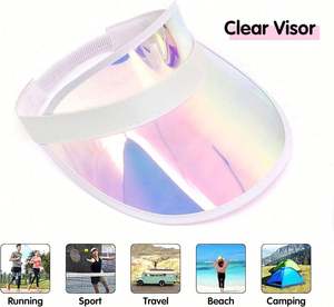 Viseras de Sol Unisex de PVC - Diseño Holográfico Láser, Deportivas, para Golf, Playa, Viajes y Pesca, Ajustables y Personalizables - Product Image 6