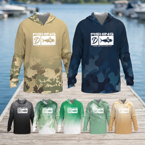 Sweat-shirt de pêche unisexe UPF50 à séchage rapide, manches longues, imprimé camouflage, pull-over, protection solaire pour activités de plein air, 100% polyester - Product Image 3