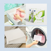 Plus efficace et pratique que les dosettes liquides, savon entièrement naturel, lessive la plus douce, feuilles de papier