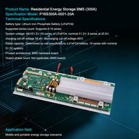 Système de gestion de batterie (BMS) 300A 16S LiFePO4 avec équilibrage passif, compatible 8-16S, pour système de stockage d'énergie domestique