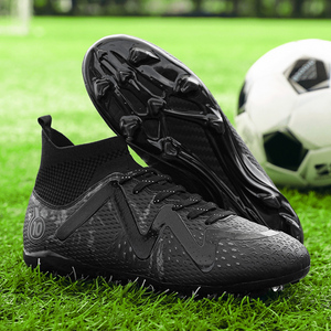 Chaussures de football à tige haute avec semelle en caoutchouc TPU, crampons de sport pour hommes, femmes et enfants, pour terrain synthétique et herbe, intérieur et extérieur - Product Image 2