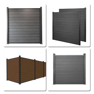 Clôture en composite bois-plastique, poteau en <span class=keywords><strong>aluminium</strong></span>, décoration extérieure, <span class=keywords><strong>panneau</strong></span> de clôture WPC à lattes pour l'intimité - Product Image 4