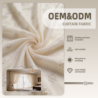 Fabricants de Tissus de Rideaux en Voile Blanc 100% Polyester Brodé Jacquard Non Tissé Léger de Haute Qualité OEM&ODM