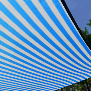 Filet pare-soleil tissé en HDPE bleu et <span class=keywords><strong>blanc</strong></span>, <span class=keywords><strong>rectangulaire</strong></span>, carré, pour jardin - Product Image 4