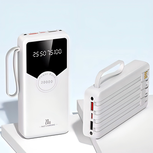 10W Super Fast Charging <strong>LED</strong> Display Type-C Input Portable Built-in Cable ABS Power Bank Custom Logo High Capacity 20000/30000mAh - Product Image 6