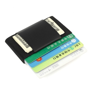 Mini Open Closure Leather Wallet Invisible Pocket Card Holder Ultra-Thin Money Clip Nylon Lining Elastic Stretch Gift Slim Cash - Product Image 3