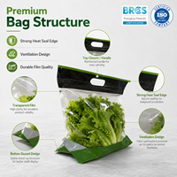 Groothandel CPP Anti-condens voedselveilige trapeziumvormige zakjes met ritssluiting voor fruit- en groenteverpakkingen, hoge transparantie