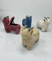 Tabouret de rangement créatif en peluche en forme de mouton avec roulettes, siège pour enfant pour changer de chaussures à la maison, pour le salon