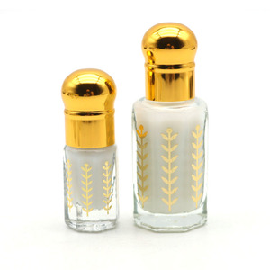 Bottiglie di Vetro per Olio di Attar e Profumo Oud da 3ml, 6ml, 12ml <span class=keywords><strong>con</strong></span> Stampa in Oro e <span class=keywords><strong>Logo</strong></span> Personalizzato - Product Image 1