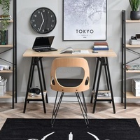 Bureaux d'ordinateur de style moderne avec étagère, table d'étude en bois, support pour ordinateur portable à domicile, table d'ordinateur à structure métallique, bureau