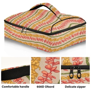 Aloha Collection Custom Print Potluck Parties Insulated Lunch Bag Hawaii Puakenikeni Print Custom Logo Cooler Bag for BBQ - Product Image 2