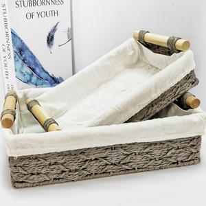 Cestas de Almacenamiento Tejidas a Mano, Rectangulares, de Tela de Lino, Color Gris Albaricoque, Estilo Cajón, Cesta de Organización para el Hogar RD238003 - Product Image 5