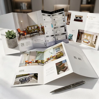 Cartes de visite et brochures personnalisées en gros avec logo, en papier couché A4 épais, pages pliées, impression offset pour livrets à emporter