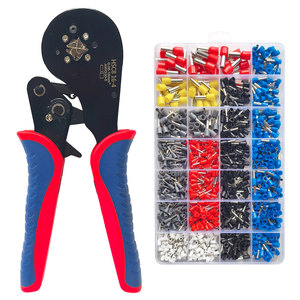 Pince à sertir manuelle à bouton pour tubes AWG28-5 HSC8 16-4 16-6, kit d'outils de sertissage de cosses tubulaires à cliquet - Product Image 1