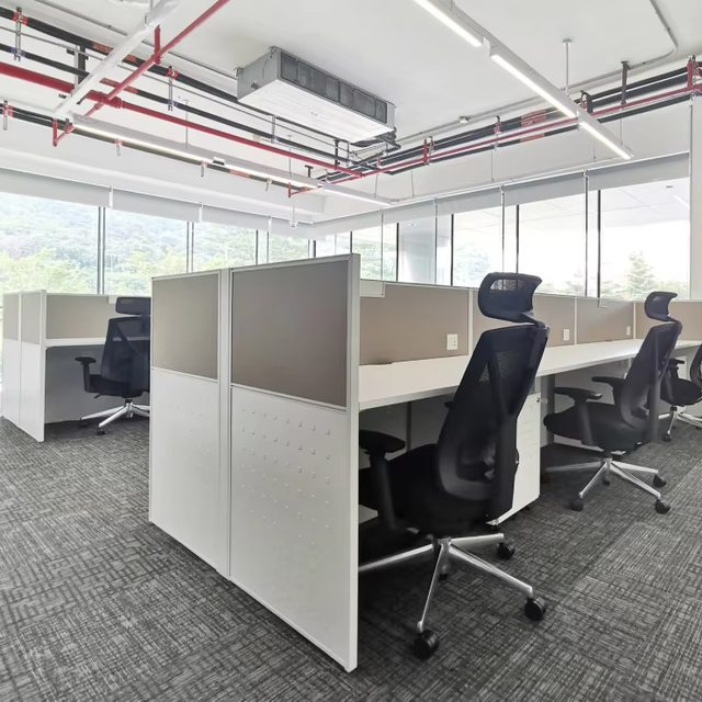 Modern 4/6/8 Seat Office Workstation Desk Durable Aluminum Cubicle Workstation with MFC Partition Modular Office Furniture