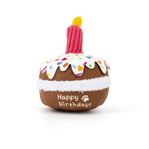 Peluche di lusso cane torta di compleanno giocattolo Pet Squeaky giocattolo con una fragola realizzata in plastica resistente - Product Image 6