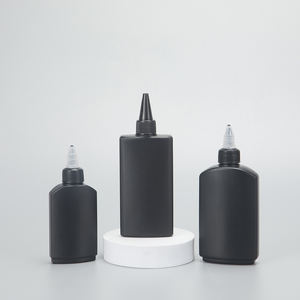 Botella de Plástico HDPE Cuadrada Negra Vacía de 60 ml y 120 ml para Aceite Capilar con Tapón Dosificador de Apertura Giratoria - Product Image 1