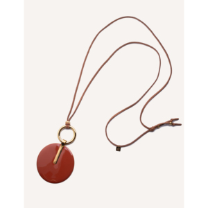 Collana con Pendente YCY 20 in Terracotta Smaltata, Design Geometrico Classico e Trendy, Placcatura in Oro, Diamante e Perla, Catena Principale in Lega - Product Image 5