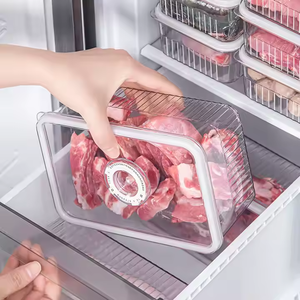 Rangement pour la <span class=keywords><strong>cuisine</strong></span> Organisateur de réfrigérateur transparent Conteneurs de stockage des aliments Paniers de fruits et légumes frais Boîte de rangement pour réfrigérateur - Product Image 2