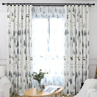 Rideau en polyester imprimé cerf et forêt, style nordique moderne, occultation élevée 70%-90% pour chambre et salon