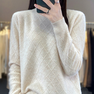 เสื้อสเวตเตอร์ไหมพรมผู้หญิงสำหรับฤดูใบไม้ร่วงและฤดูหนาว แบบครอป สไตล์เกาหลี แฟชั่นปี <span class=keywords><strong>2026</strong></span> เสื้อพูลโอเวอร์ลายสก็อต เสื้อผ้าสีพื้นทรงหลวม - Product Image 4