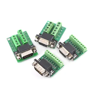 D-Sub 9pin Solderless Connectors DB9 RS232 Serial to Terminal Female Male Adapter Connector Breakout Board
