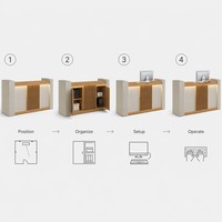 Bureau de réception moderne de luxe en bois avec comptoir de bar intégré pour hôtels, hôpitaux, centres commerciaux - Mobilier de bureau commercial