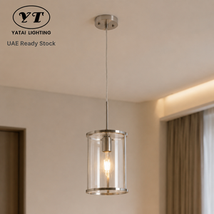 Lampe suspendue moderne en verre, hauteur réglable, cadre métallique, E27, couleur unie chaude, pour salle à manger, chambre à coucher, décoration intérieure - Product Image 1