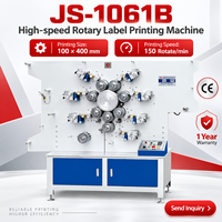 Machine d'impression rotative haute vitesse JS-1061B pour étiquettes de vêtements, 150 rotations/min, presse à étiquettes pour vêtements