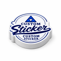 Autocollants personnalisés en PVC découpés à la forme, impression UV bleue, imperméables, autocollants durables pour petites entreprises, autocollants personnalisés pour logo d'entreprise