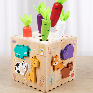 Jeu de blocs de puzzle en bois pour enfants, formes et motifs, 8-en-1, boîte d'intelligence multifonctionnelle, jouet d'assemblage pour 4-6 ans - Product Image 2