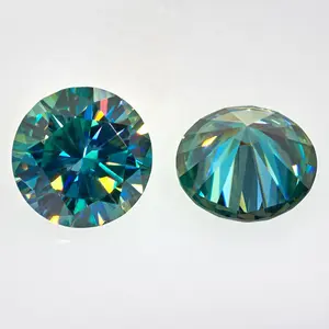 实验室合成花式切割钻石DVVS淡绿色color1ct-12ct轮宽松碳硅石钻石首饰