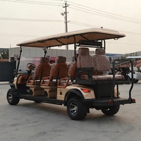 Carrito de Golf de 8 Plazas, Vehículo Utilitario para Campos de Golf y Resorts de Playa, Equipado con Techo de Lona y Batería de Carga Rápida