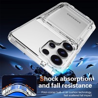 Étui de protection hybride transparent antichoc en TPU et PC avec 4 emplacements pour cartes pour Samsung Galaxy S26 S25 Edge S24 Plus S23 Ultra