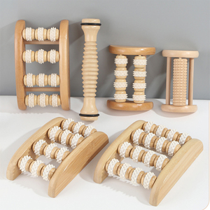 Masseur de pieds en bois de luxe, rouleau pour soulager la douleur des pieds, massage de la neuropathie, épine calcanéenne, fasciite plantaire, couleur naturelle, solide - Product Image 1