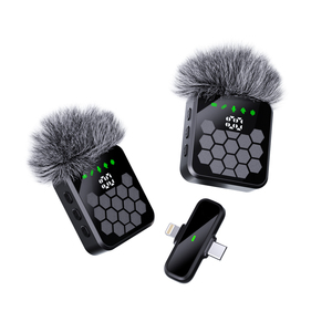 Micrófono Lavalier inalámbrico QY66 con <span class=keywords><strong>tecnología</strong></span> de cancelación de ruido Conector tipo C Grabación de video Vlog de alta calidad 4 receptores - Product Image 5