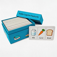 Tarjetas de Memoria para el Desarrollo Cognitivo de los Niños, Tarjetas Educativas Cuadradas de Cartón con Impresiones de Alimentos Diarios, Caja para el Aprendizaje de Niños Pequeños