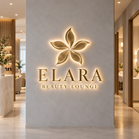 Enseigne de salon de beauté personnalisée, enseigne rétroéclairée par LED, enseigne murale extérieure personnalisée, logo d'entreprise 3D, enseigne en métal acrylique LED pour la décoration de boutique