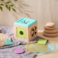 Scatola di Fazzoletti Usa e Getta Unisex per Bambini 2-4 Anni, in Legno per Alimenti, Tipo Auto, Giocattolo Sensoriale Montessori