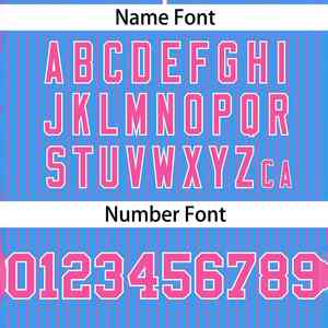 Camiseta de Softbol Personalizada de Dos Botones con Rayas Rosa y Azul Polvo, Auténtica y a la Moda - Product Image 3