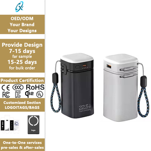 Batterie externe 20000 mAh la plus vendue en usine, charge rapide PD 22,5 W, écran LED, 2 câbles intégrés pour iPhone <span class=keywords><strong>Samsung</strong></span>, utilisation en extérieur - Product Image 1