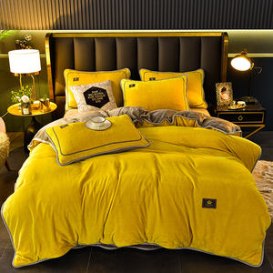 Milch-Flanell-Fleece 4-teiliges Bettwäsche-Set Einfarbige Maßgefertigte Decke Matratzenbezug für den Heimgebrauch Großhandelsartikel Online Günstige Anbieter - Product Image 4