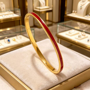 Fashion Wholesale Luxe Luxury Stainless Steel 18K PVD Gold Plated Enamel <b>Bangle</b> <b>Bracelet</b> for Women - Product Image 3