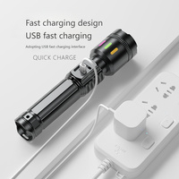 2025 nouveau blanc Laser forte lampe de poche LED Rechargeable étanche ABS torche en plastique pour le Camping et l'urgence