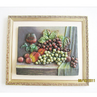 Toile encadrée vintage en résine personnalisée, peinture de nature morte avec des fruits, impressions d'art pour la décoration murale du salon, cadeau