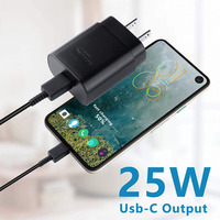 Cargador de carga súper rápida de 25W USB C PD25W, enchufe de la UE, EE. UU., Reino Unido, adaptador de corriente de 25W para Samsung S22 S21, cargador de carga tipo C PD