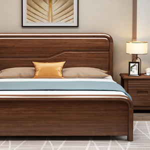 Solid Wood Bed 1.8m Double Storage Bed Master Bedroom Wedding Bed 1.5m High Box Bed - Product Image 1