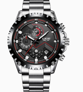 Reloj de Cuarzo para Hombre LIGE 9821, Último Modelo, de Lujo, Buena Calidad, Diseño Moderno, Precio Bajo, Multicolor, Elegante, Multifunción, con Correa de Acero Inoxidable - Product Image 2