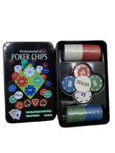 Juego de fichas de póquer de <span class=keywords><strong>Casino</strong></span> al por mayor de alta calidad, caja de plástico duradera, juego de fichas de póquer de <span class=keywords><strong>euro</strong></span> de 100 yardas - Product Image 5