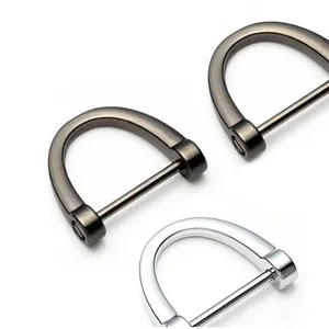 Llavero de cadena de herradura de Metal de alta calidad 19mmD, hardware galvanizado semicircular, accesorios de equipaje, venta al por mayor, piezas de bolsa
